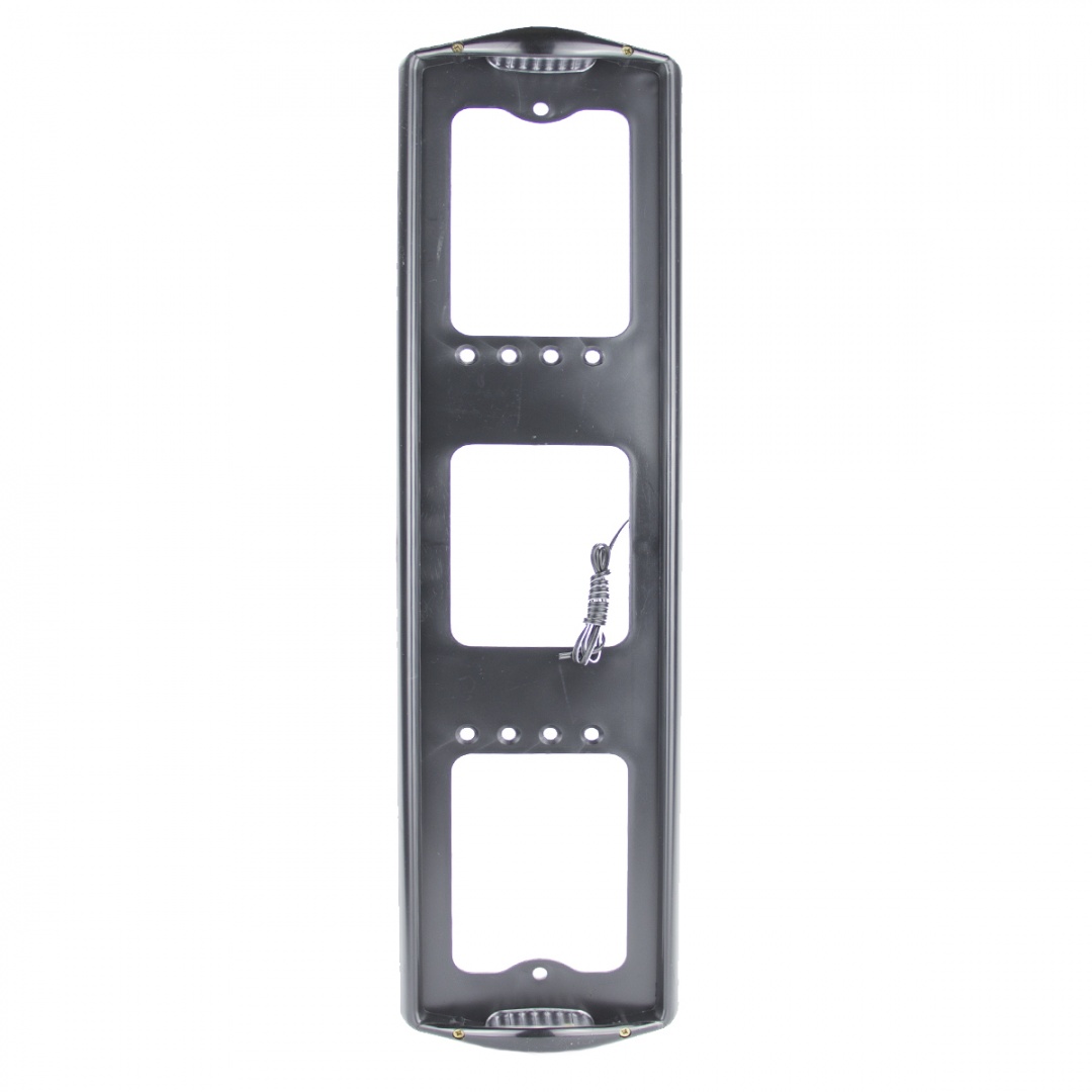 Рамка номерного знака с освещением боковым "капля" (чёрная) 