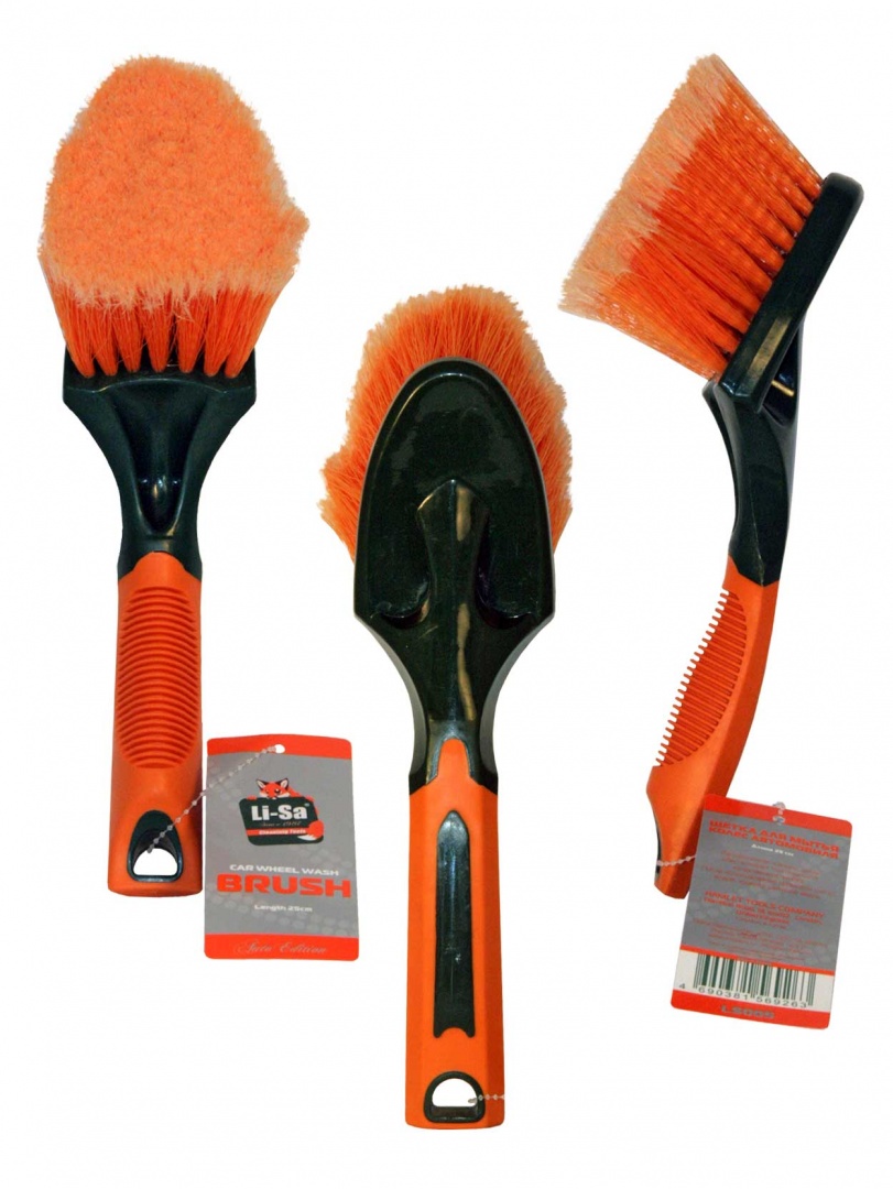 Щетка для мытья труднодоступных мест "Li-Sa" LS005, прорезиненная ручка, 25см 